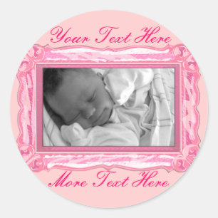 Stickers à cadre rose pétale élégant