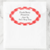 Stickers à canne blanche En vichy rouge (Sac)