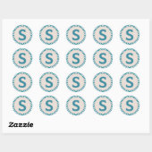 Stickers à enveloppe de Noël avec Monogramme (Feuille)
