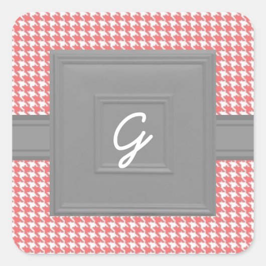 Stickers à enveloppe monogramme de corail (Devant)