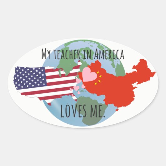 Stickers à envoyer aux étudiants : USA, Amour (Devant)