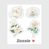 Stickers à fleurs blanches (Feuille)