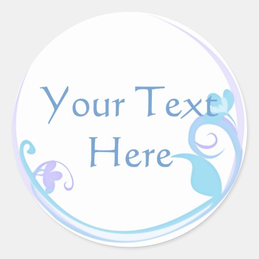 Stickers à fleurs bleues personnalisables (Devant)