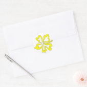 Stickers à fleurs d'Hibiscus Tropical Jaune (Enveloppe)