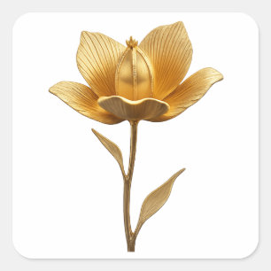 Stickers à fleurs dorées