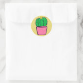 Stickers à fleurs en pot jaune de Cactus mignon (Sac)