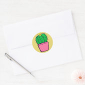 Stickers à fleurs en pot jaune de Cactus mignon (Enveloppe)