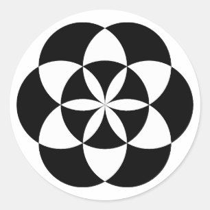 Stickers à fleurs en sept cercles, BW