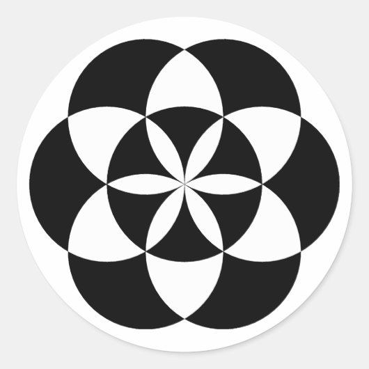 Stickers à fleurs en sept cercles, BW (Devant)