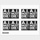 Stickers A.I. Must Die™ Logo (Police Blanche) (Feuille)