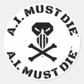 Stickers A.I. Must Die™ Logo (Police Militaire) (2 (Devant)