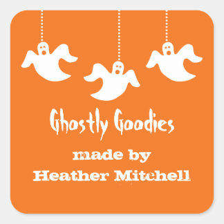 Stickers à pâtisserie Halloween Ghosts, Orange
