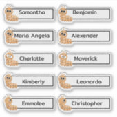 Stickers à plusieurs noms de chenilles Cute (Devant)