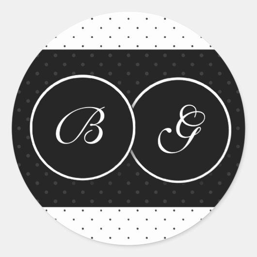 Stickers à points Polka noirs et blancs (Devant)