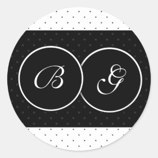 Stickers à points Polka noirs et blancs