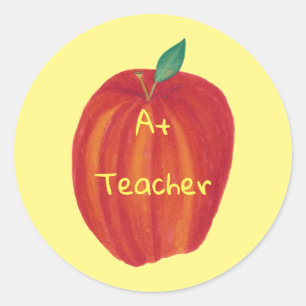 Stickers A+ Teacher Aquarelle Apple