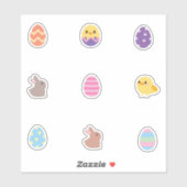 Stickers à thème de Pâques mignons (Feuille)