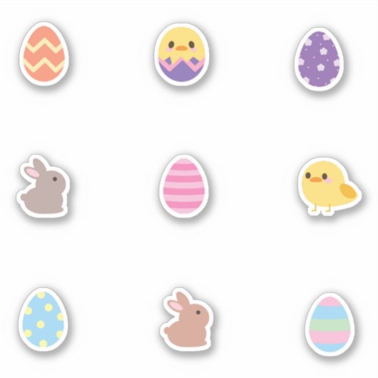 Stickers à thème de Pâques mignons (Devant)