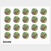 Stickers abeille à miel et fleurs violettes (Feuille)