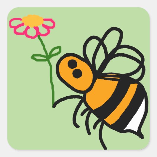 Stickers Abeille Et Fleur 20 par feuille (Devant)