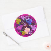 Stickers Abstraits floraux vifs rose (Enveloppe)