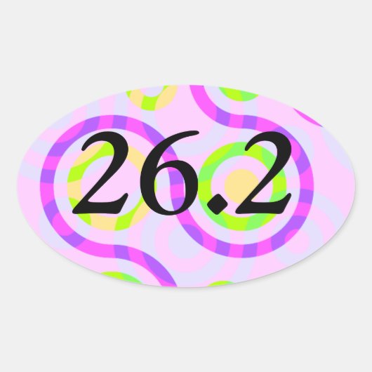Stickers Abstraits rose 26.2 marathon ovale (Devant)
