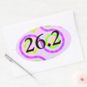 Stickers Abstraits rose 26.2 marathon ovale (Enveloppe)