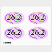 Stickers Abstraits rose 26.2 marathon ovale (Feuille)