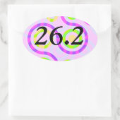 Stickers Abstraits rose 26.2 marathon ovale (Sac)