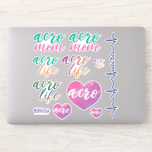 Stickers Acro Life et Acro Mom Vinyl Decal (Ordinateur)