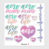 Stickers Acro Life et Acro Mom Vinyl Decal (Feuille)