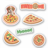 Stickers Adorable Amateurs de pizza - Personnalise (Devant)