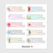 Stickers Adresse de retour d'images tropicales (Feuille)