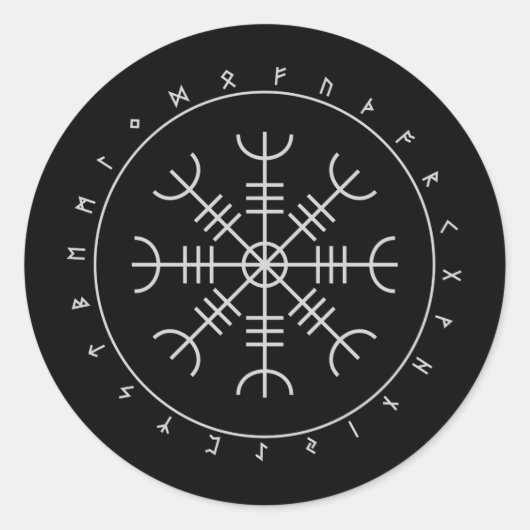 Stickers Aegishjalmr Runes (Round) (Devant)