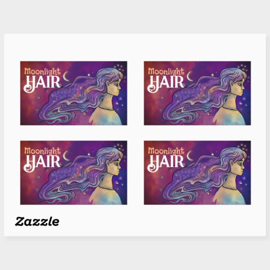 Stickers affaires cheveux et ongles clair de lune (Feuille)