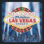 Stickers Affiche de bienvenue Las Vegas Cityscape<br><div class="desc">Pour tout événement ou occasion organisé à Las Vegas fabuleux! Ajoutez du texte personnalisé en couleur blanche sur le bas (recommandé) pour répondre à vos besoins.</div>