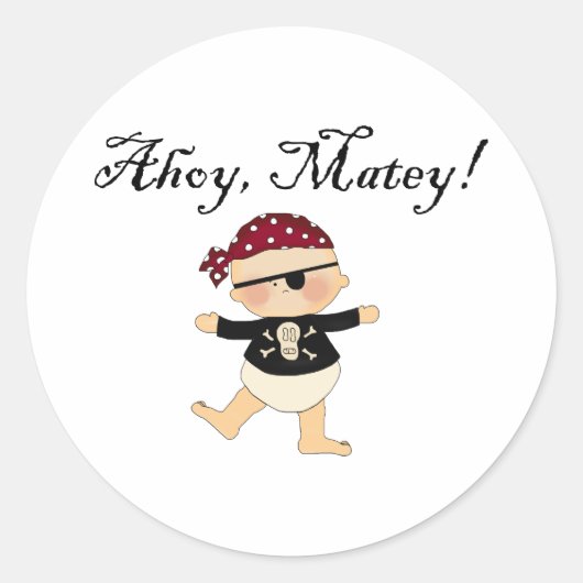 Stickers Ahoy Matey Baby Pirate (Devant)