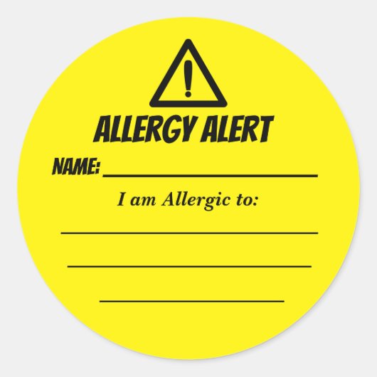 Stickers Alerte allergique pour garderie, école du (Devant)