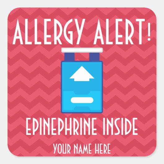 Stickers Alerte aux allergies à l'épinéphrine (Devant)