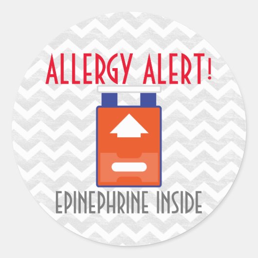 Stickers Alerte aux allergies à l'épinéphrine (Devant)