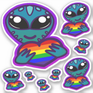 Stickers Aliens Rainbow Pride