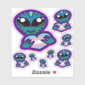 Stickers Aliens trans et fiers (Feuille)