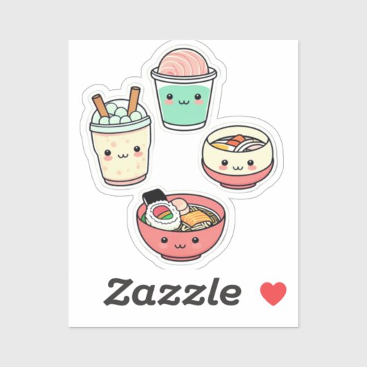 Stickers Alimentaires Kawaii | Thé À Bulle Cuite, (Feuille)