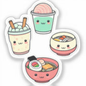 Stickers Alimentaires Kawaii | Thé À Bulle Cuite, (Recto)