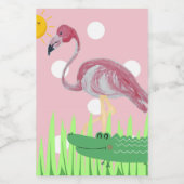 Stickers Alligator Flamant rose rose Étiquette à v (Étiquettes simples)
