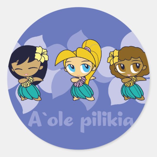 stickers "Aloha Honeys" hula girls in peri (Devant)