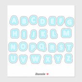 Stickers Alphabet Turquoise (Feuille)