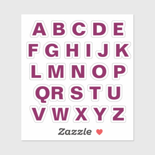 Stickers Alphabet Vin Stick (Feuille)