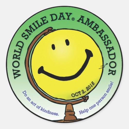 Stickers Ambassadeur World Smile Day® 2015 (Devant)