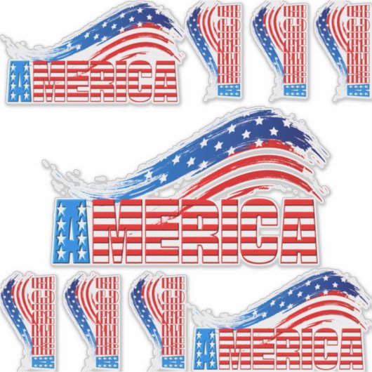 Stickers - AMERIKA in sterren en strips (Voorkant)